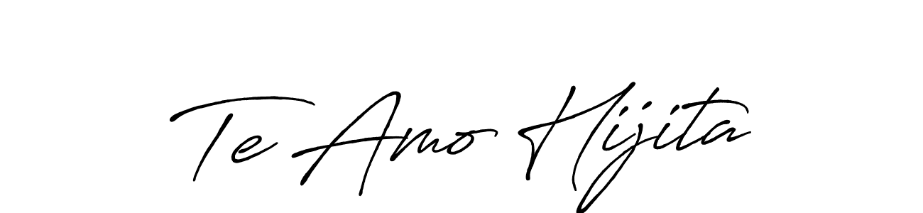 How to make Te Amo Hijita name signature. Use Antro_Vectra_Bolder style for creating short signs online. This is the latest handwritten sign. Te Amo Hijita signature style 7 images and pictures png