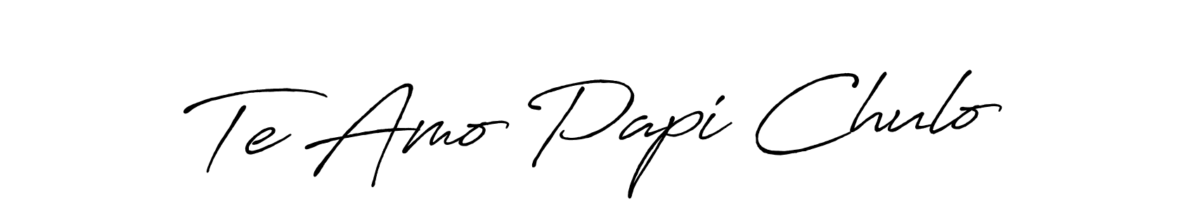How to make Te Amo Papi Chulo signature? Antro_Vectra_Bolder is a professional autograph style. Create handwritten signature for Te Amo Papi Chulo name. Te Amo Papi Chulo signature style 7 images and pictures png