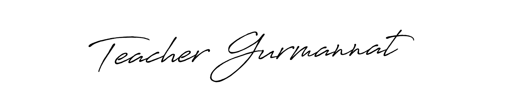 Make a beautiful signature design for name Teacher Gurmannat. With this signature (Antro_Vectra_Bolder) style, you can create a handwritten signature for free. Teacher Gurmannat signature style 7 images and pictures png