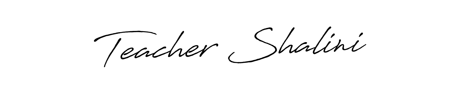 Use a signature maker to create a handwritten signature online. With this signature software, you can design (Antro_Vectra_Bolder) your own signature for name Teacher Shalini. Teacher Shalini signature style 7 images and pictures png