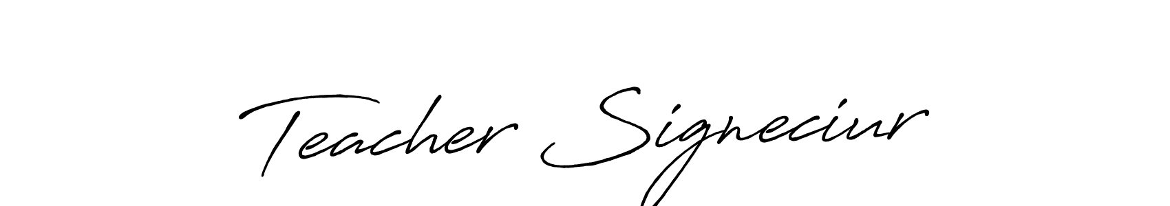 How to make Teacher Signeciur name signature. Use Antro_Vectra_Bolder style for creating short signs online. This is the latest handwritten sign. Teacher Signeciur signature style 7 images and pictures png