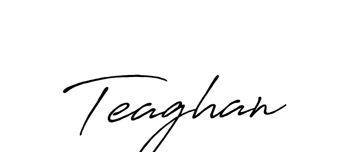 Make a beautiful signature design for name Teaghan. With this signature (Antro_Vectra_Bolder) style, you can create a handwritten signature for free. Teaghan signature style 7 images and pictures png