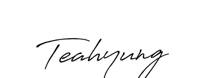 Create a beautiful signature design for name Teahyung. With this signature (Antro_Vectra_Bolder) fonts, you can make a handwritten signature for free. Teahyung signature style 7 images and pictures png