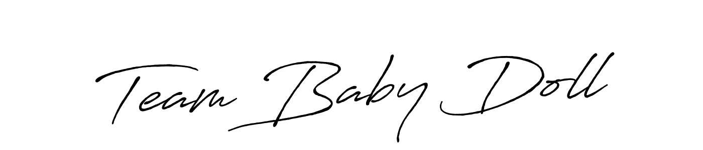 Create a beautiful signature design for name Team Baby Doll. With this signature (Antro_Vectra_Bolder) fonts, you can make a handwritten signature for free. Team Baby Doll signature style 7 images and pictures png
