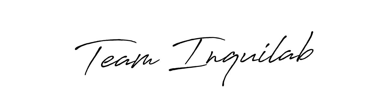 Create a beautiful signature design for name Team Inquilab. With this signature (Antro_Vectra_Bolder) fonts, you can make a handwritten signature for free. Team Inquilab signature style 7 images and pictures png