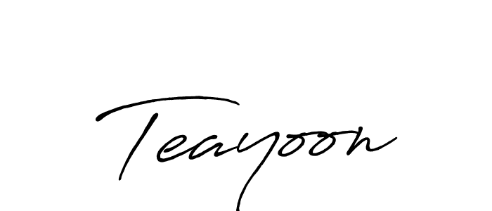 Design your own signature with our free online signature maker. With this signature software, you can create a handwritten (Antro_Vectra_Bolder) signature for name Teayoon. Teayoon signature style 7 images and pictures png