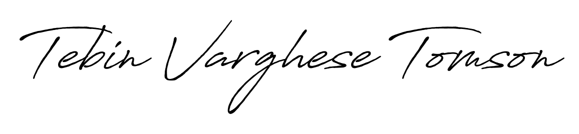 Stand out with a creative autograph for Tebin Varghese Tomson. The Antro_Vectra_Bolder styling blends modern aesthetics with classic signature flourishes. Tebin Varghese Tomson signature style 7 images and pictures png