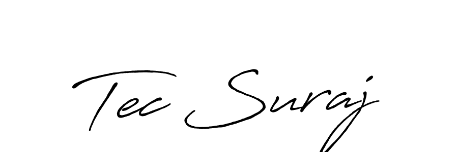 Tec Suraj stylish signature style. Best Handwritten Sign (Antro_Vectra_Bolder) for my name. Handwritten Signature Collection Ideas for my name Tec Suraj. Tec Suraj signature style 7 images and pictures png