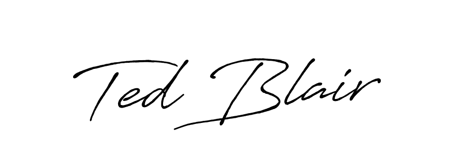 How to make Ted Blair name signature. Use Antro_Vectra_Bolder style for creating short signs online. This is the latest handwritten sign. Ted Blair signature style 7 images and pictures png
