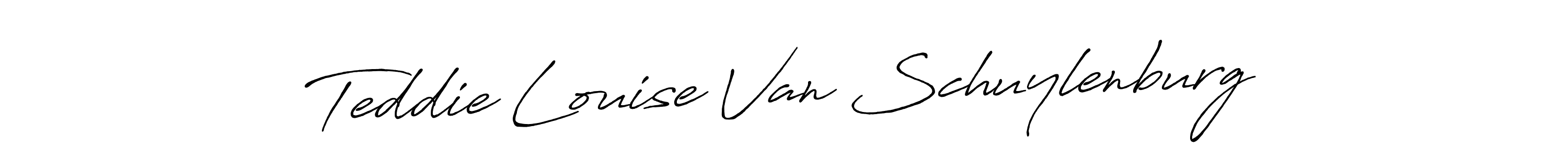 Make a beautiful signature design for name Teddie Louise Van Schuylenburg. With this signature (Antro_Vectra_Bolder) style, you can create a handwritten signature for free. Teddie Louise Van Schuylenburg signature style 7 images and pictures png