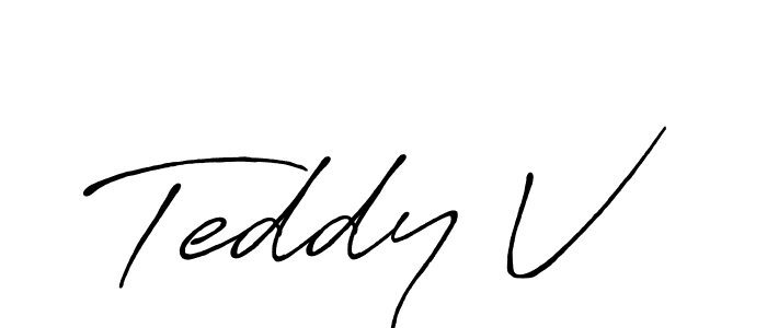 Similarly Antro_Vectra_Bolder is the best handwritten signature design. Signature creator online .You can use it as an online autograph creator for name Teddy V. Teddy V signature style 7 images and pictures png