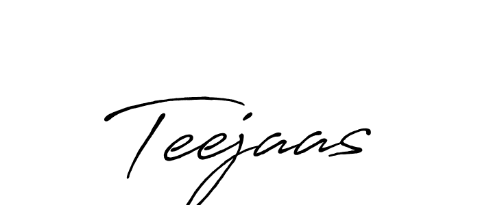Make a beautiful signature design for name Teejaas. With this signature (Antro_Vectra_Bolder) style, you can create a handwritten signature for free. Teejaas signature style 7 images and pictures png