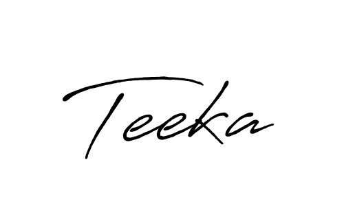 Make a beautiful signature design for name Teeka. With this signature (Antro_Vectra_Bolder) style, you can create a handwritten signature for free. Teeka signature style 7 images and pictures png