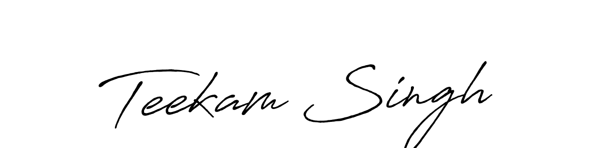 Create a beautiful signature design for name Teekam Singh. With this signature (Antro_Vectra_Bolder) fonts, you can make a handwritten signature for free. Teekam Singh signature style 7 images and pictures png