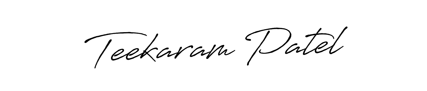Make a beautiful signature design for name Teekaram Patel. With this signature (Antro_Vectra_Bolder) style, you can create a handwritten signature for free. Teekaram Patel signature style 7 images and pictures png
