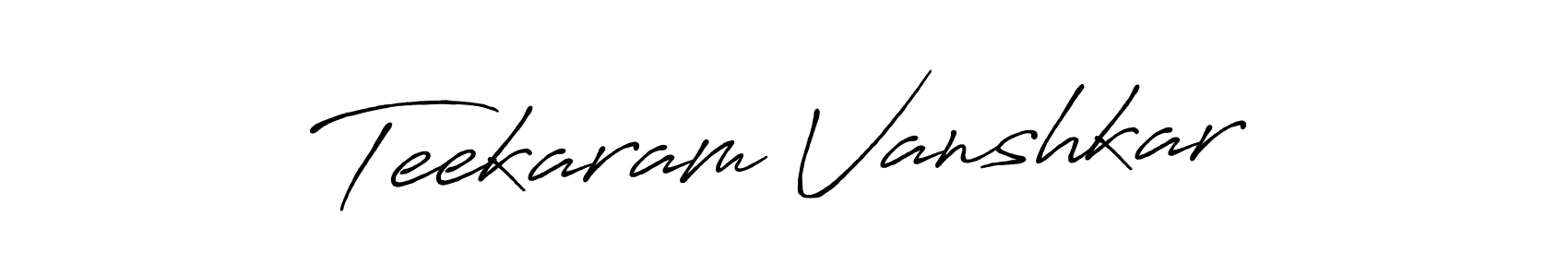 This is the best signature style for the Teekaram Vanshkar name. Also you like these signature font (Antro_Vectra_Bolder). Mix name signature. Teekaram Vanshkar signature style 7 images and pictures png