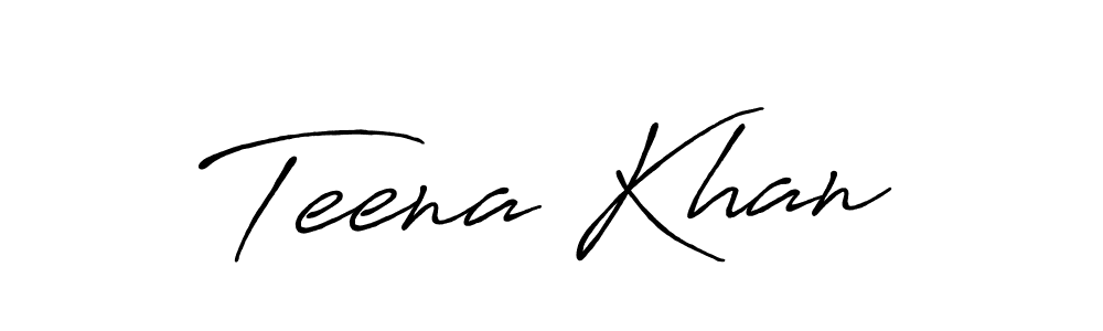 Create a beautiful signature design for name Teena Khan. With this signature (Antro_Vectra_Bolder) fonts, you can make a handwritten signature for free. Teena Khan signature style 7 images and pictures png