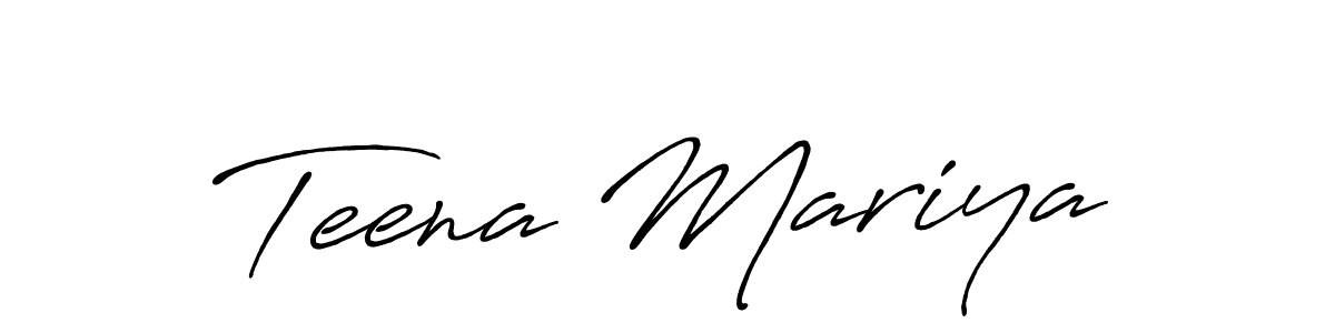 Also we have Teena Mariya name is the best signature style. Create professional handwritten signature collection using Antro_Vectra_Bolder autograph style. Teena Mariya signature style 7 images and pictures png