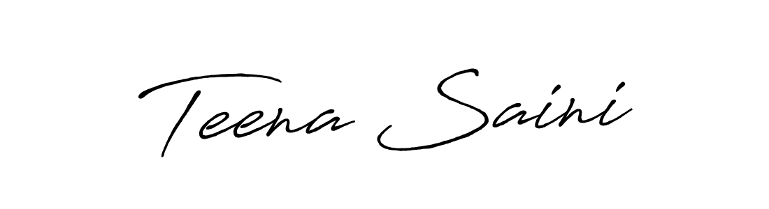 Also You can easily find your signature by using the search form. We will create Teena Saini name handwritten signature images for you free of cost using Antro_Vectra_Bolder sign style. Teena Saini signature style 7 images and pictures png