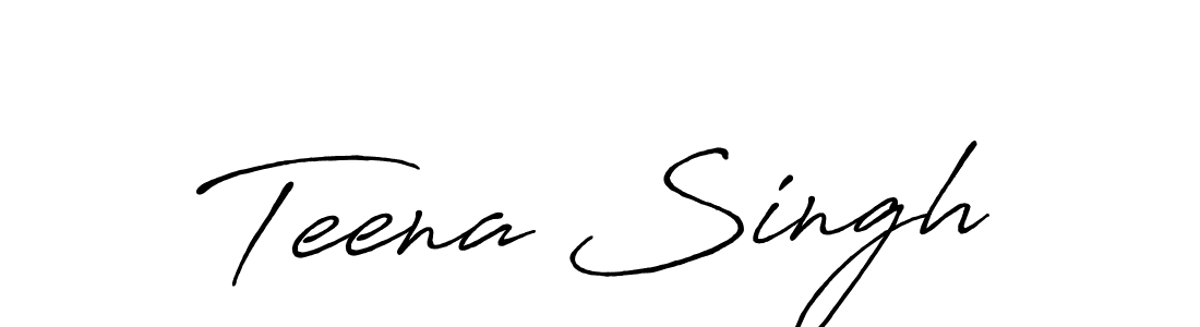 You should practise on your own different ways (Antro_Vectra_Bolder) to write your name (Teena Singh) in signature. don't let someone else do it for you. Teena Singh signature style 7 images and pictures png