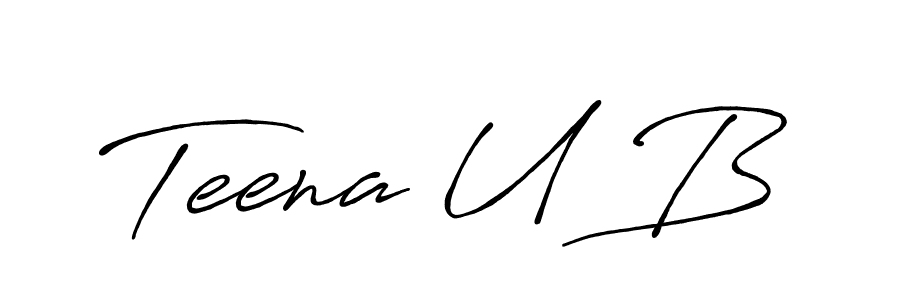 Similarly Antro_Vectra_Bolder is the best handwritten signature design. Signature creator online .You can use it as an online autograph creator for name Teena U B. Teena U B signature style 7 images and pictures png