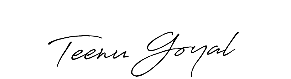 Make a beautiful signature design for name Teenu Goyal. With this signature (Antro_Vectra_Bolder) style, you can create a handwritten signature for free. Teenu Goyal signature style 7 images and pictures png