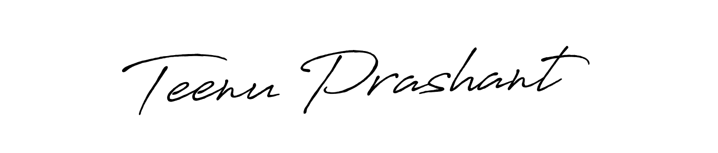 How to make Teenu Prashant name signature. Use Antro_Vectra_Bolder style for creating short signs online. This is the latest handwritten sign. Teenu Prashant signature style 7 images and pictures png