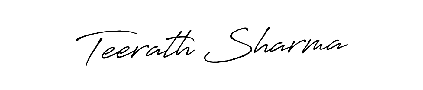 Make a beautiful signature design for name Teerath Sharma. With this signature (Antro_Vectra_Bolder) style, you can create a handwritten signature for free. Teerath Sharma signature style 7 images and pictures png