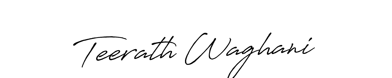 This is the best signature style for the Teerath Waghani name. Also you like these signature font (Antro_Vectra_Bolder). Mix name signature. Teerath Waghani signature style 7 images and pictures png