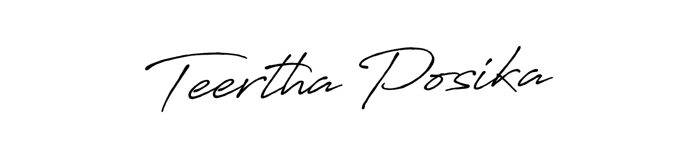 The best way (Antro_Vectra_Bolder) to make a short signature is to pick only two or three words in your name. The name Teertha Posika include a total of six letters. For converting this name. Teertha Posika signature style 7 images and pictures png