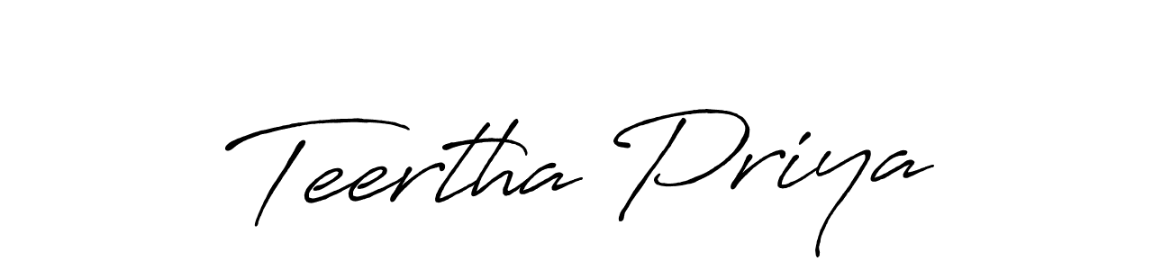 How to make Teertha Priya signature? Antro_Vectra_Bolder is a professional autograph style. Create handwritten signature for Teertha Priya name. Teertha Priya signature style 7 images and pictures png