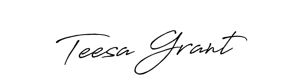 Create a beautiful signature design for name Teesa Grant. With this signature (Antro_Vectra_Bolder) fonts, you can make a handwritten signature for free. Teesa Grant signature style 7 images and pictures png