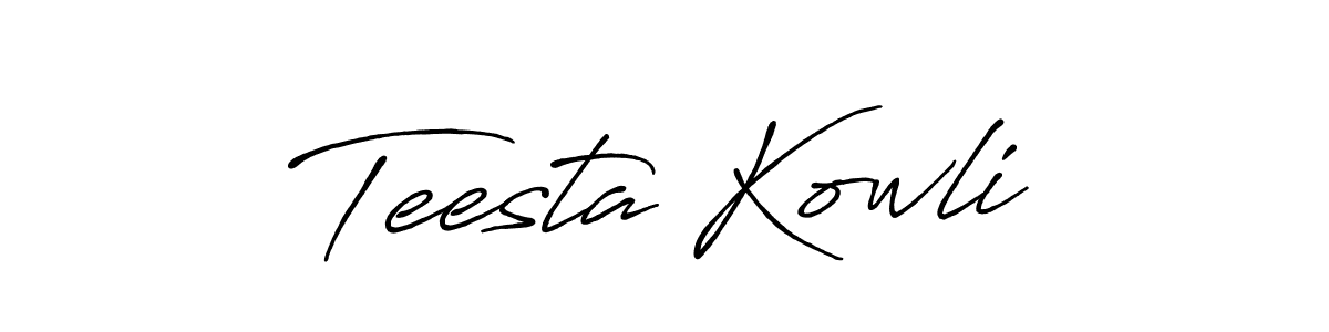 Design your own signature with our free online signature maker. With this signature software, you can create a handwritten (Antro_Vectra_Bolder) signature for name Teesta Kowli. Teesta Kowli signature style 7 images and pictures png