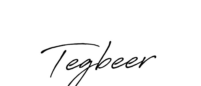How to make Tegbeer name signature. Use Antro_Vectra_Bolder style for creating short signs online. This is the latest handwritten sign. Tegbeer signature style 7 images and pictures png