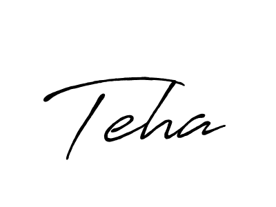 Teha stylish signature style. Best Handwritten Sign (Antro_Vectra_Bolder) for my name. Handwritten Signature Collection Ideas for my name Teha. Teha signature style 7 images and pictures png