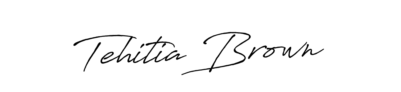 Make a beautiful signature design for name Tehitia Brown. With this signature (Antro_Vectra_Bolder) style, you can create a handwritten signature for free. Tehitia Brown signature style 7 images and pictures png