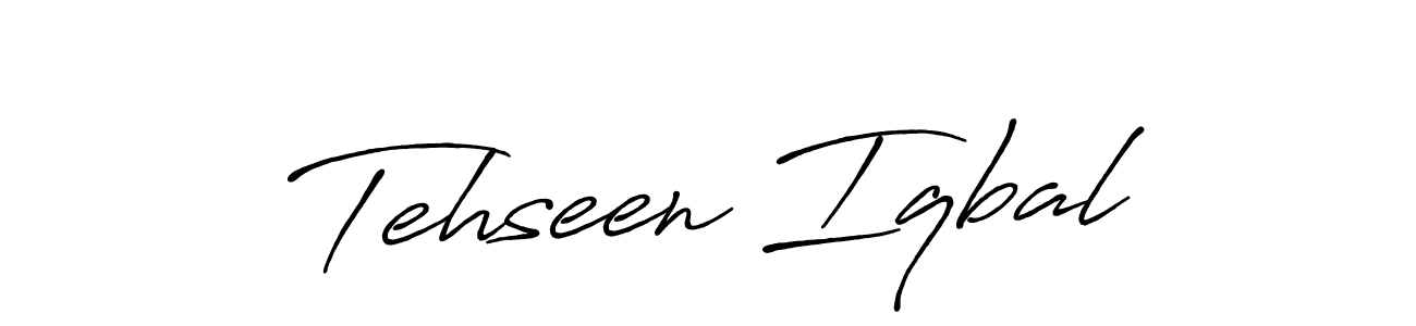 Create a beautiful signature design for name Tehseen Iqbal. With this signature (Antro_Vectra_Bolder) fonts, you can make a handwritten signature for free. Tehseen Iqbal signature style 7 images and pictures png