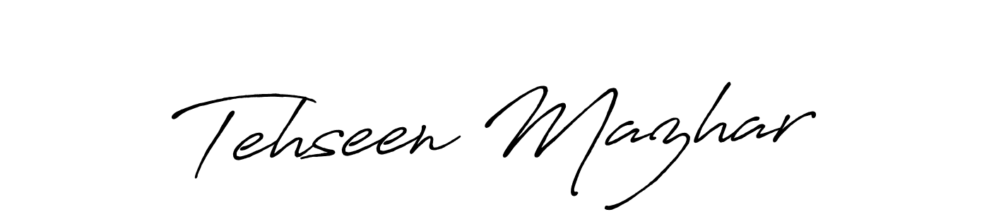 Use a signature maker to create a handwritten signature online. With this signature software, you can design (Antro_Vectra_Bolder) your own signature for name Tehseen Mazhar. Tehseen Mazhar signature style 7 images and pictures png