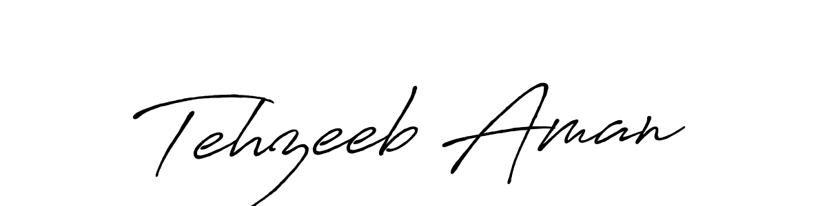 Create a beautiful signature design for name Tehzeeb Aman. With this signature (Antro_Vectra_Bolder) fonts, you can make a handwritten signature for free. Tehzeeb Aman signature style 7 images and pictures png