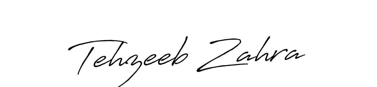 Create a beautiful signature design for name Tehzeeb Zahra. With this signature (Antro_Vectra_Bolder) fonts, you can make a handwritten signature for free. Tehzeeb Zahra signature style 7 images and pictures png