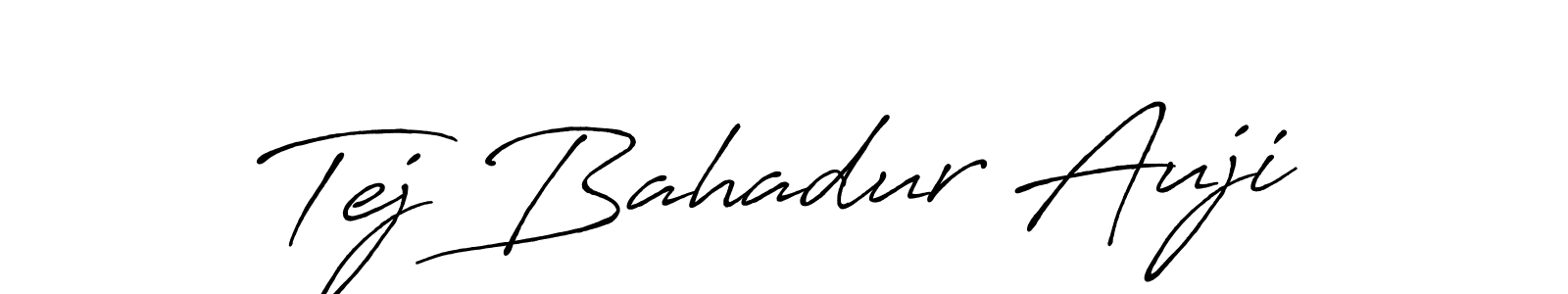 Create a beautiful signature design for name Tej Bahadur Auji. With this signature (Antro_Vectra_Bolder) fonts, you can make a handwritten signature for free. Tej Bahadur Auji signature style 7 images and pictures png