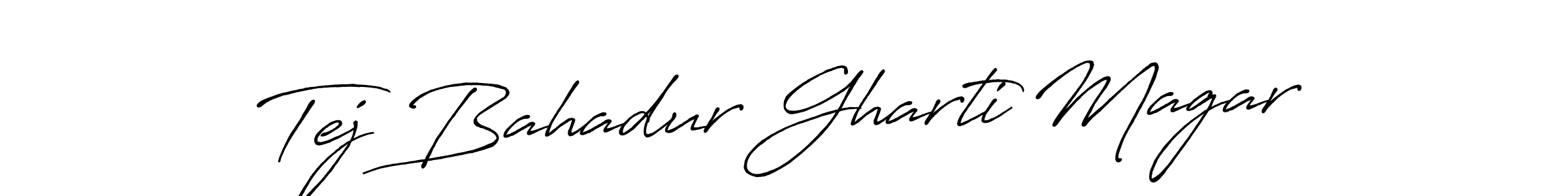 How to make Tej Bahadur Gharti Magar name signature. Use Antro_Vectra_Bolder style for creating short signs online. This is the latest handwritten sign. Tej Bahadur Gharti Magar signature style 7 images and pictures png