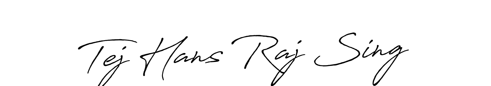 Create a beautiful signature design for name Tej Hans Raj Sing. With this signature (Antro_Vectra_Bolder) fonts, you can make a handwritten signature for free. Tej Hans Raj Sing signature style 7 images and pictures png