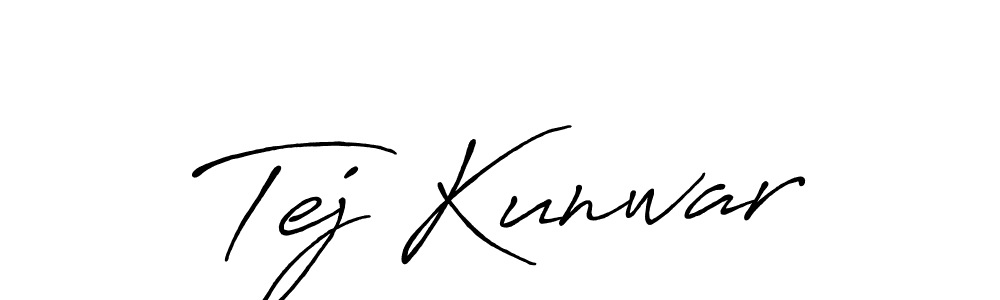 Use a signature maker to create a handwritten signature online. With this signature software, you can design (Antro_Vectra_Bolder) your own signature for name Tej Kunwar. Tej Kunwar signature style 7 images and pictures png