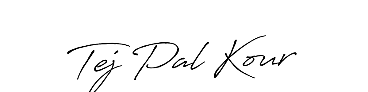 Similarly Antro_Vectra_Bolder is the best handwritten signature design. Signature creator online .You can use it as an online autograph creator for name Tej Pal Kour. Tej Pal Kour signature style 7 images and pictures png