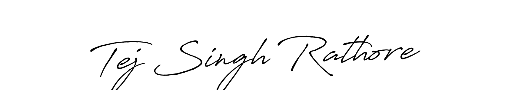 Create a beautiful signature design for name Tej Singh Rathore. With this signature (Antro_Vectra_Bolder) fonts, you can make a handwritten signature for free. Tej Singh Rathore signature style 7 images and pictures png