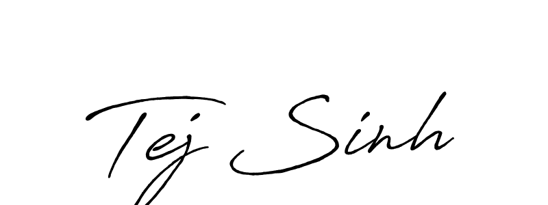 Tej Sinh stylish signature style. Best Handwritten Sign (Antro_Vectra_Bolder) for my name. Handwritten Signature Collection Ideas for my name Tej Sinh. Tej Sinh signature style 7 images and pictures png
