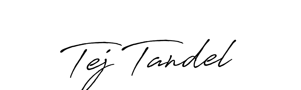 Use a signature maker to create a handwritten signature online. With this signature software, you can design (Antro_Vectra_Bolder) your own signature for name Tej Tandel. Tej Tandel signature style 7 images and pictures png