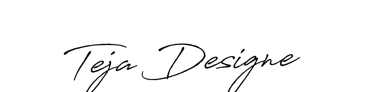 Use a signature maker to create a handwritten signature online. With this signature software, you can design (Antro_Vectra_Bolder) your own signature for name Teja Designe. Teja Designe signature style 7 images and pictures png