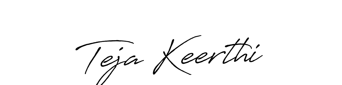 How to make Teja Keerthi name signature. Use Antro_Vectra_Bolder style for creating short signs online. This is the latest handwritten sign. Teja Keerthi signature style 7 images and pictures png